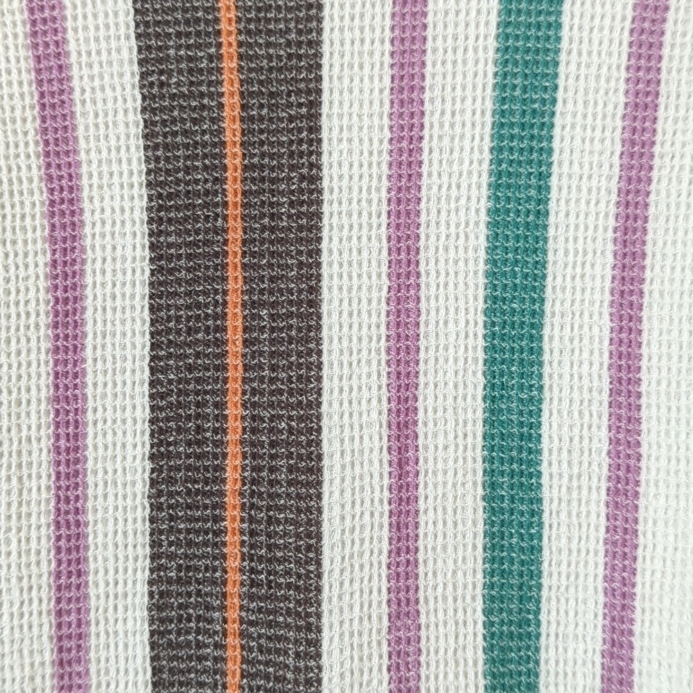 Free People Endless Summer Soleil Time Striped Waffle Knit Boxy Henley Polo XS - Picture 6 of 11